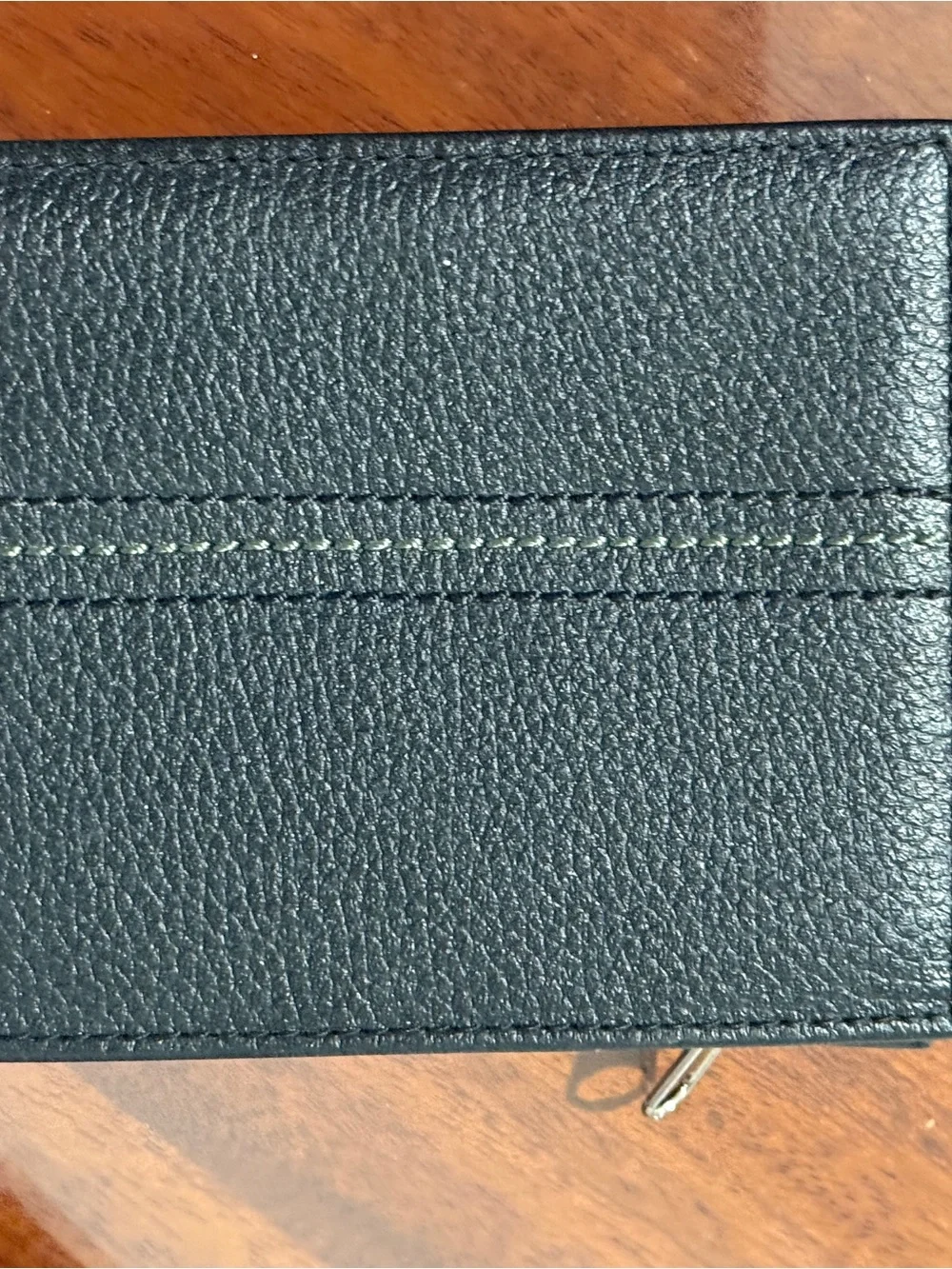Leather Robert Graham Bi-Fold Wallet in Black with Contrast Stitching